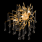 Бра с лучеобразным основанием и подвесками из прозрачного стекла в виде длинных капель Droplet Chandelier варинант исполнения - 6 | Loft Concept в Волгограде