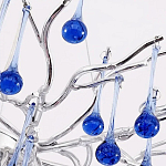 Люстра с синими стеклянными подвесками в форме капель FAIRYTREE Light варинант исполнения - 3 | Loft Concept в Волгограде