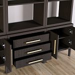 Модульный стеллаж Primo из трех составных элементов Темный орех варинант исполнения - 5 | Loft Concept в Волгограде