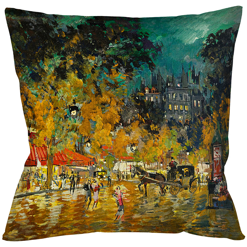 Подушка декоративная Париж Impressionism in Art Мульти Бежевый Подушка декоративная Париж Impressionism in Art Мульти Бежевый в Волгограде | Loft Concept