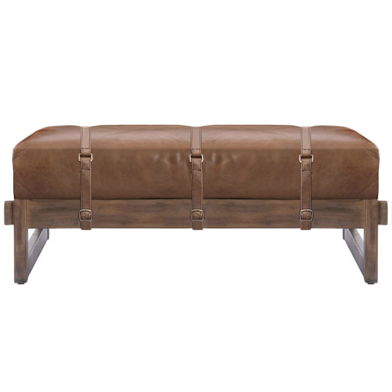 Банкетка Duncan винтажная коричневая кожа Коричневый винтаж в Волгограде | Loft Concept 