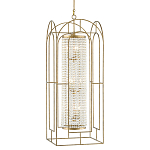 Люстра золотая с внутренним цилиндром из хрустальных бусин Romantic Lantern варинант исполнения - 2 | Loft Concept в Волгограде