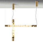 Подвесной светильник с цилиндрическим плафоном из алебастра PEARLS Suspension варинант исполнения - 3 | Loft Concept в Волгограде