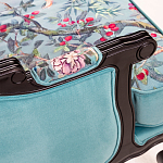 Трехместный диван из натурального бука бирюзовый с изображением птиц и цветов Turquoise Chinoiserie Garden Sofa варинант исполнения - 10 | Loft Concept в Волгограде