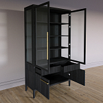 Витрина Primo со стеклянными фасадами и буфетом шпон Черный дуб варинант исполнения - 4 | Loft Concept в Волгограде