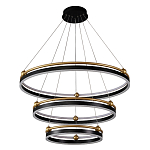 Люстра подвесная с тремя кольцами черного и золотого цвета Ring Horizontal варинант исполнения - 1 | Loft Concept в Волгограде