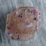 Шкатулка из эпоксидной смолы с цветами розовая Epoxy Resin Square Box Pink варинант исполнения - 6 | Loft Concept в Волгограде