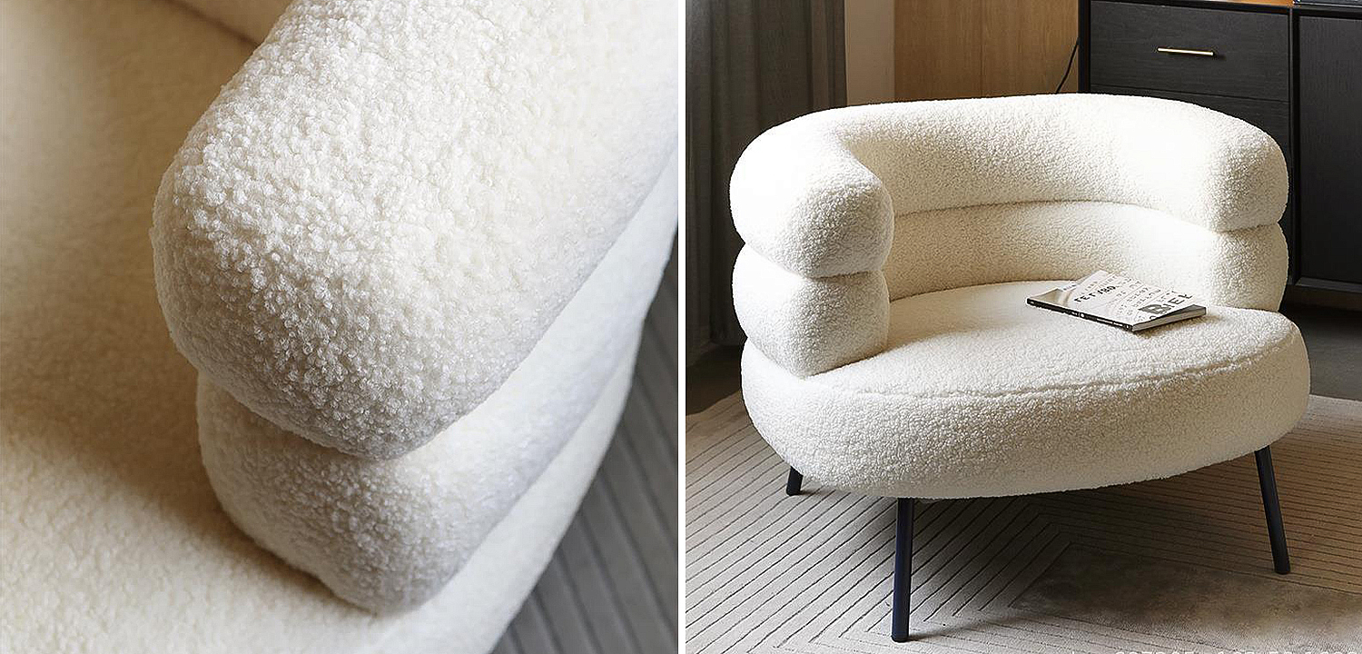 Кресло Boyle White Boucle Armchair Кресло Boyle White Boucle Armchair - Loft-Concept в Волгограде