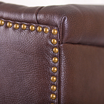 Кресло из натуральной кожи на 4-х деревянных ножках из массива бука Thomas Armchair brown варинант исполнения - 5 | Loft Concept в Волгограде