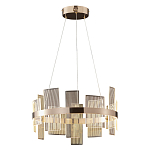 Люстра подвесная круглая с рифлёными прозрачными элементами и золотым основанием Aurea Vista варинант исполнения - 1 | Loft Concept в Волгограде