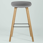 Барный стул на ножках из натурального дерева Boras Grey варинант исполнения - 3 | Loft Concept в Волгограде