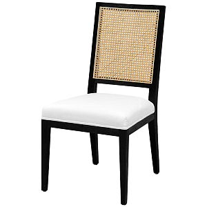 Деревянный стул со спинкой из ротанга Kenan Wicker Chair