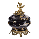 Шкатулка черного цвета с бронзовым ангелом Eden Garden варинант исполнения - 3 | Loft Concept в Волгограде