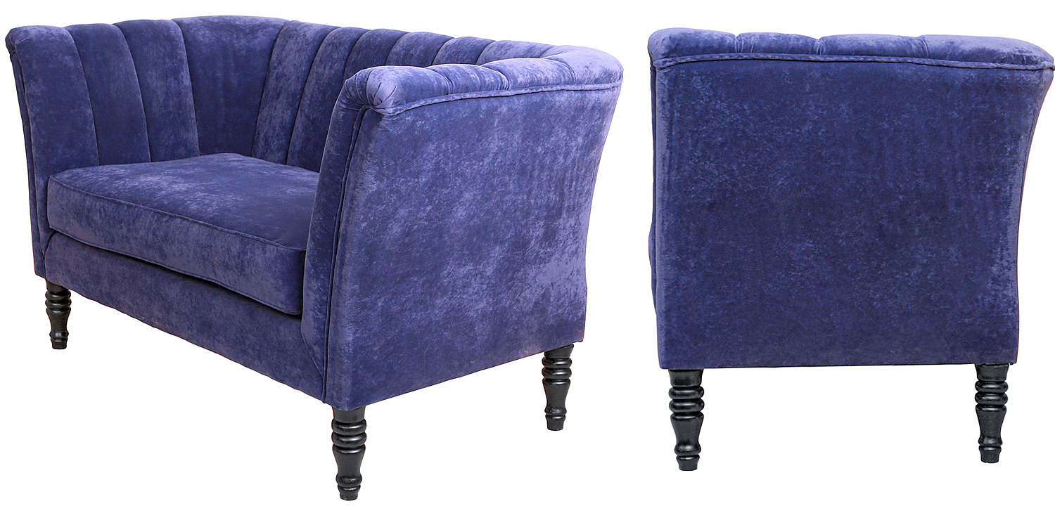 Диван Joffroi Sofa velour blue Диван Joffroi Sofa velour blue - Loft-Concept в Волгограде