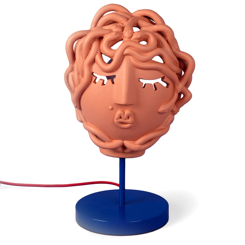 Настольная лампа Seletti Medusa Mask Терракотовый Синий Настольная лампа Seletti Medusa Mask Терракотовый Синий в Волгограде | Loft Concept
