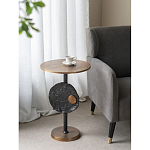 Столик приставной с абстрактным основанием и акцентом в виде золотистого диска Heavenly Space варинант исполнения - 7 | Loft Concept в Волгограде