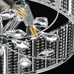 Люстра круглая на цепи цвета хром с прозрачными рельефными хрустальными пластинами Textured Glass Chandelier варинант исполнения - 7 | Loft Concept в Волгограде