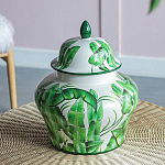 Ваза с зелёными листьями и крышкой Vase Green Leaves варинант исполнения - 6 | Loft Concept в Волгограде