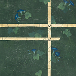 Обои ручная роспись Morning Glory Original colourway on Edo Green painted Xuan paper варинант исполнения - 2 | Loft Concept в Волгограде