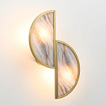 Бра с двумя полукруглыми плафонами из искусственного алебастра в бронзовой оправе Marbella варинант исполнения - 8 | Loft Concept в Волгограде