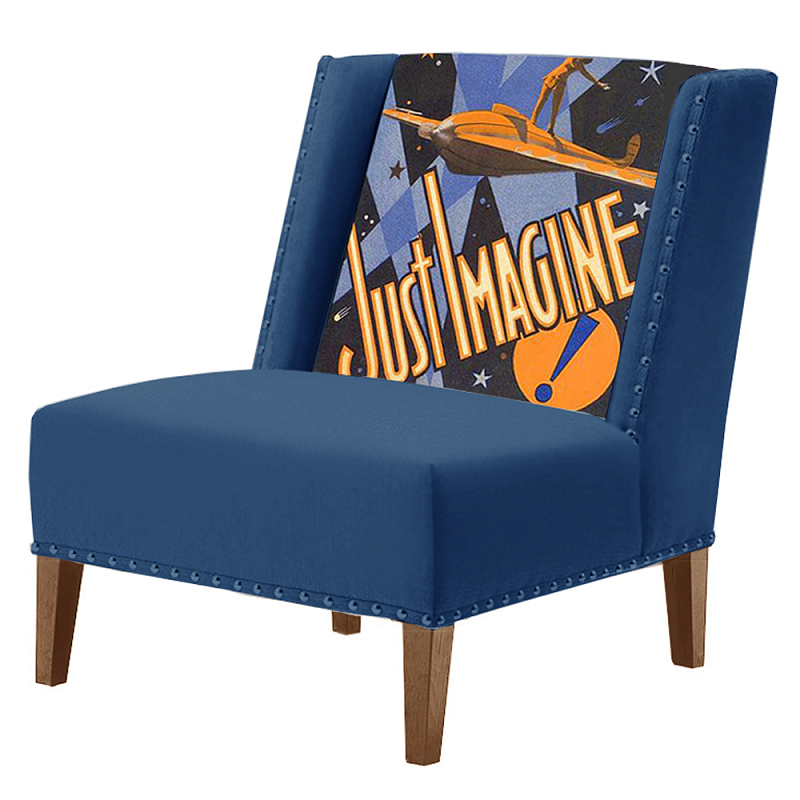 FUN Armchair Just Imagine Dark blue Дизайнерское кресло с цветным принтом Сапфирово-синий FUN Armchair Just Imagine Dark blue Дизайнерское кресло с цветным принтом Сапфирово-синий в Волгограде | Loft Concept