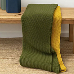 Плед из хлопка жемчужной вязки оливкового цвета Waffle Comfort варинант исполнения - 6 | Loft Concept в Волгограде