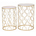 Набор из двух столов из металла Brass Symphony Geometry варинант исполнения - 1 | Loft Concept в Волгограде