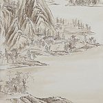 Обои ручная роспись A Thousand Li of Rivers and Mountains Special Colourway on Bleached White dyed silk 2 варинант исполнения - 1 | Loft Concept в Волгограде