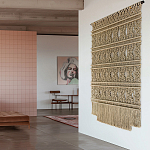 Панно на стену плетеное Макраме бежевый цвет  варинант исполнения - 4 | Loft Concept в Волгограде