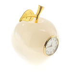 Часы настольные в виде яблока из натурального камня Оникс Stone Clock варинант исполнения - 4 | Loft Concept в Волгограде