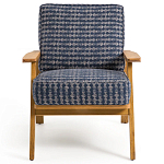 Кресло с каркасом из массива дуба Deniaud Oak Blue Print  Armchair варинант исполнения - 2 | Loft Concept в Волгограде