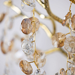 Бра золотого цвета с ветвями и прозрачными хрустальнымих подвесками Droplet Chandelier варинант исполнения - 4 | Loft Concept в Волгограде