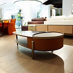 Дизайнерский журнальный стол овальной формы с открывающейся столешницей Caleb Coffee Table варинант исполнения - 2 | Loft Concept в Волгограде