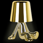 Настольная лампа фигурная золотого цвета с гладким абажуром Высота 17 см Sophia варинант исполнения - 3 | Loft Concept в Волгограде