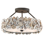 Потолочный светильник круглый с абажуром из устричных раковин Sea Ravens варинант исполнения - 2 | Loft Concept в Волгограде