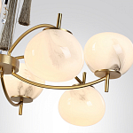 Люстра подвесная с 8-ю шарообразными плафонами из белого стекла с подвесками из камня и кисточками Agatelle варинант исполнения - 6 | Loft Concept в Волгограде