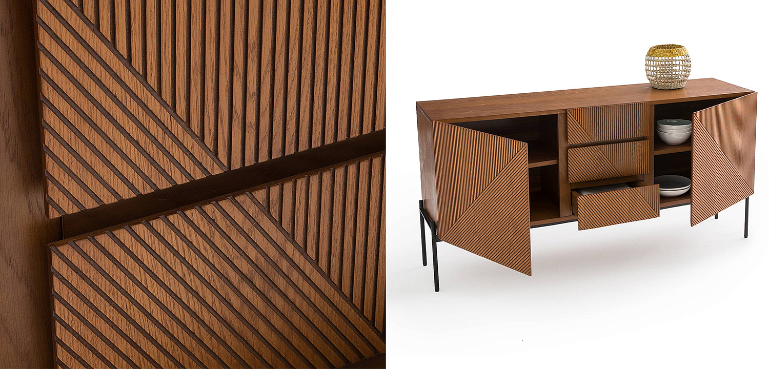 Комод с геометрическим рисунком Anders Chest of drawers с 3-мя ящиками и 2-мя дверцами Комод с геометрическим рисунком Anders Chest of drawers с 3-мя ящиками и 2-мя дверцами - Loft-Concept в Волгограде