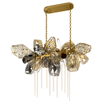 Люстра подвесная с 22-мя гранёными стеклянными плафонами с вертикальными подвесками Gilded Mirage  варинант исполнения - 5 | Loft Concept в Волгограде