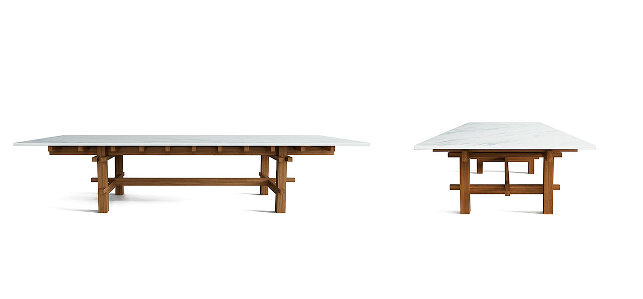 Журнальный стол из дерева с каменной столешницей Minka Table Журнальный стол из дерева с каменной столешницей Minka Table - Loft-Concept в Волгограде