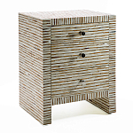 Тумбочка прикроватная Bogense Bone Inlay Bedside Beige варинант исполнения - 1 | Loft Concept в Волгограде