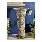 Ваза высокая из фарфора на бронзовом основании Turquoise Blooming Garden варинант исполнения - 6 | Loft Concept в Волгограде