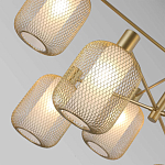 Люстра потолочная с абажурами из металлической сетки Loft Grid Pendant Gold варинант исполнения - 3 | Loft Concept в Волгограде