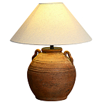 Настольная лампа керамическая коричневая с тканевым абажуром Eastern Tale варинант исполнения - 2 | Loft Concept в Волгограде