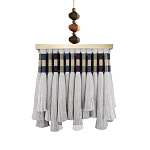 Люстра квадратная плетеная с бахромой Wicker Square Chandelier with Tassels варинант исполнения - 2 | Loft Concept в Волгограде