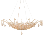 Люстра из деревянных бусин с подвесками в виде капель Wooden Beads варинант исполнения - 1 | Loft Concept в Волгограде