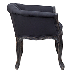 Кресло низкое в стиле прованс Черный Лен Louis French Armchair  варинант исполнения - 2 | Loft Concept в Волгограде