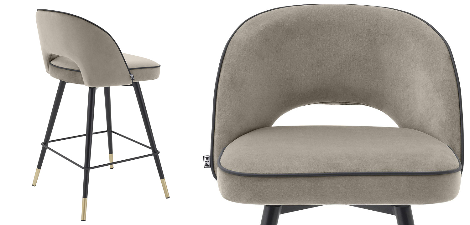 Комплект полубарных стульев Eichholtz Counter Stool Cliff set of 2 greige Комплект полубарных стульев Eichholtz Counter Stool Cliff set of 2 greige - Loft-Concept в Волгограде