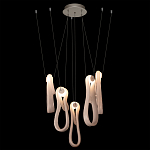 Подвесной светильник белого цвета с 6-ю изогнутыми плафонами Flow Loop варинант исполнения - 3 | Loft Concept в Волгограде