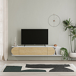 ТВ-тумба подвесная белая с полкой и откидной дверцей цвета древесины TONE TV STAND WHITE варинант исполнения - 1 | Loft Concept в Волгограде