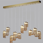 Подвесной светильник линейный с плафонами волнистой формы из фактурного стекла Big Wave варинант исполнения - 9 | Loft Concept в Волгограде